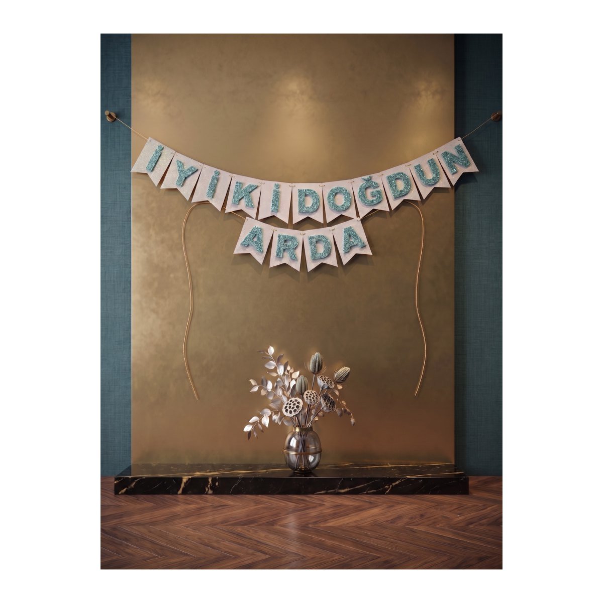 Simli Harf Flama Banner 12 cm - Kişiye Özel Parti Doğum Günü Söz Nişan İçin Yazısı Parça Harf (1 Adet Harf)